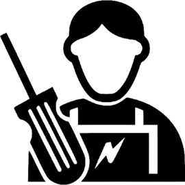 Electrician with screwdriver icon